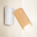Brilagi - Kinkiet punktowy z wyłącznikiem SELE 1xGU10/30W/230V biały/dekor dębu