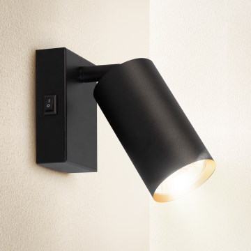 Brilagi - Kinkiet punktowy z wyłącznikiem SELE 1xGU10/30W/230V czarny/złoty