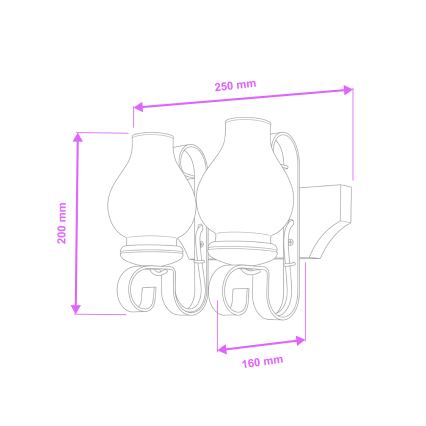 Brilagi - Kinkiet QUEEN 2xE14/40W/230V buk