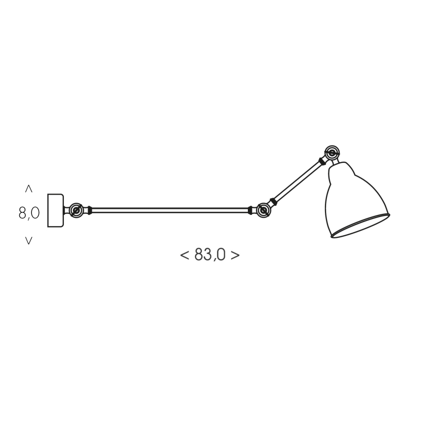 Brilagi - Kinkiet QUILL 1xE27/40W/230V 83 cm czarny