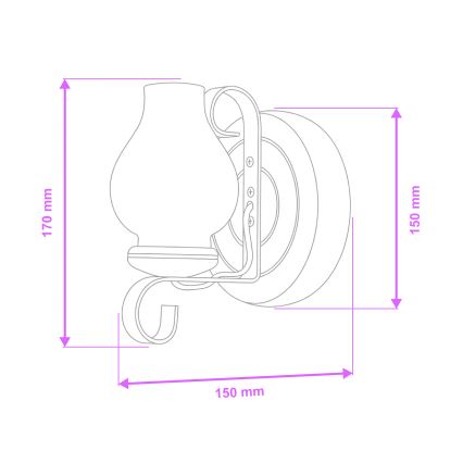 Brilagi - Kinkiet ROATA APLICA 1xE14/40W/230V buk/orzech