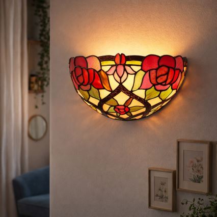 Brilagi - Kinkiet Tiffany witrażowy GARLAN 1xE14/40W/230V