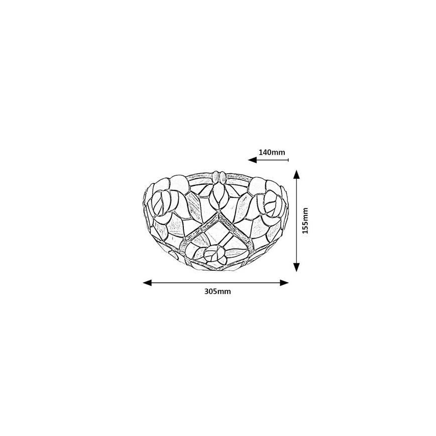 Brilagi - Kinkiet Tiffany witrażowy GARLAN 1xE14/40W/230V