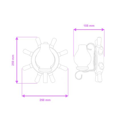 Brilagi - Kinkiet TIMONA 1xE14/40W/230V buk