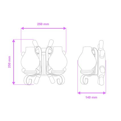 Brilagi - Kinkiet TIMONA 2xE14/40W/230V buk