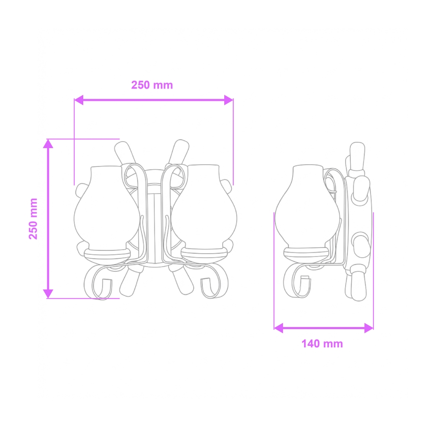 Brilagi - Kinkiet TIMONA 2xE14/40W/230V buk