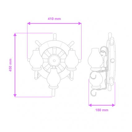Brilagi - Kinkiet TIMONA 3xE14/40W/230V buk