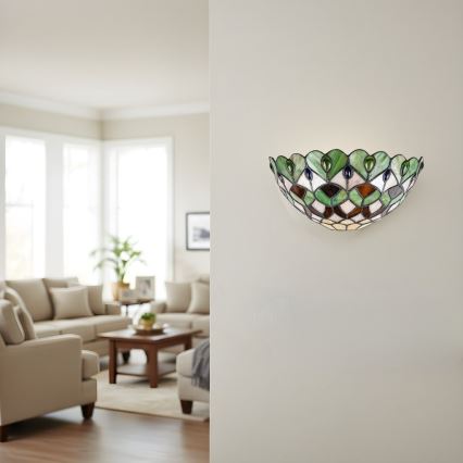 Brilagi - Kinkiet witrażowy Tiffany MARGARET 1xE27/40W/230V