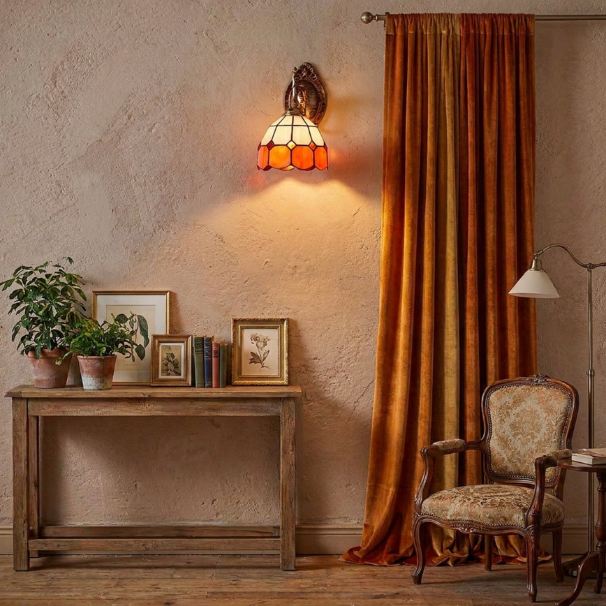 Brilagi - Kinkiet witrażowy Tiffany SIENNA 1xE14/40W/230V