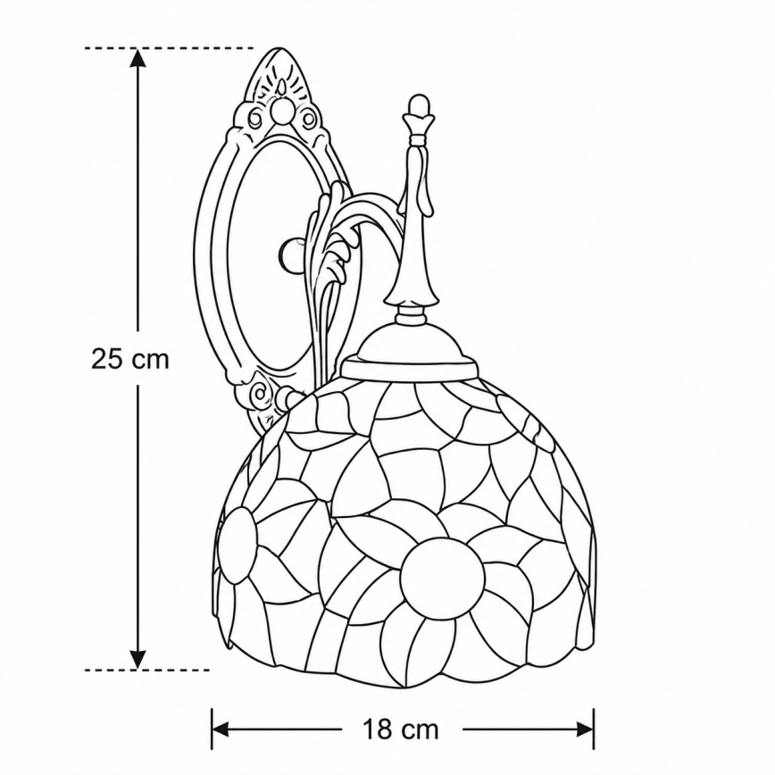 BRILAGI - Kinkiet witrażowy Tiffany SUNFLOWER 1xE14/40W/230V