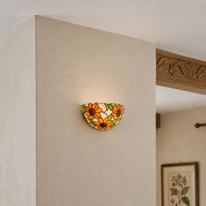Brilagi - Kinkiet witrażowy Tiffany SUNFLOWER 1xE14/40W/230V