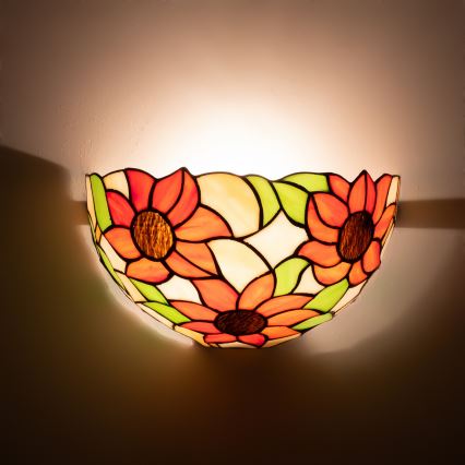 Brilagi - Kinkiet witrażowy Tiffany SUNFLOWER 1xE14/40W/230V
