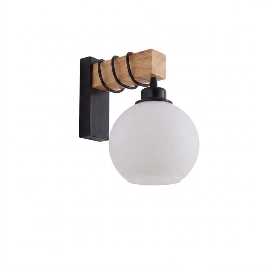 Brilagi - Kinkiet WOOD GLASS 1xE27/60W/230V sosna/czarny/biały