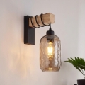 Brilagi - Kinkiet WOOD GLASS 1xE27/60W/230V sosna/czarny/przydymiony brąz