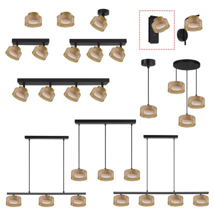 Brilagi - Kinkiet z portem USB AURA LUX 1xGX53/30W/230V czarny/złoty