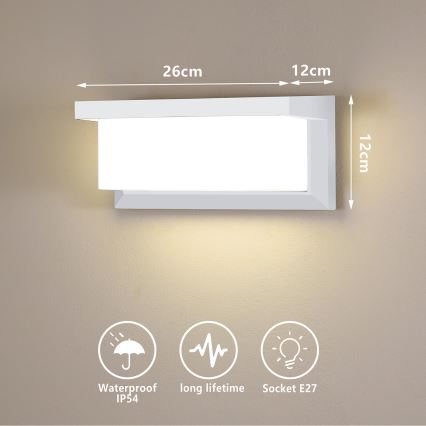 Brilagi - Kinkiet zewnętrzny BRICKY 1xE27/60W/230V biały IP54