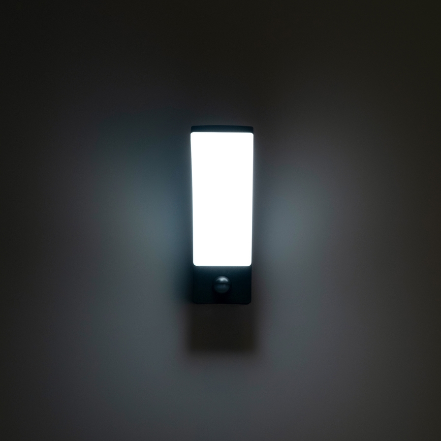 BRILAGI - Zewnętrzny kinkiet LED z czujnikiem ruchu i zmierzchu ARCELO LED/12W/230V IP65 czarny