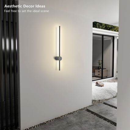 Brilagi - Zewnętrzny kinkiet LED AURA LED/12W/230V 4000K IP54 65 cm antracyt