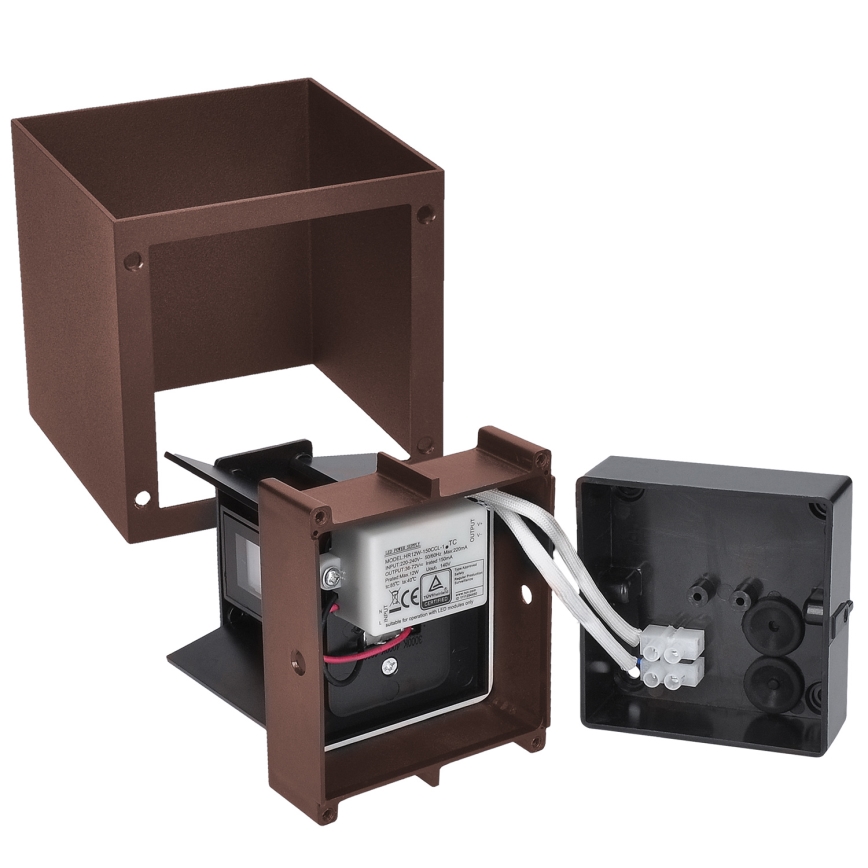 Brilagi - kinkiet zewnętrzny LED CUBE LED/6W/230V brązowy IP54