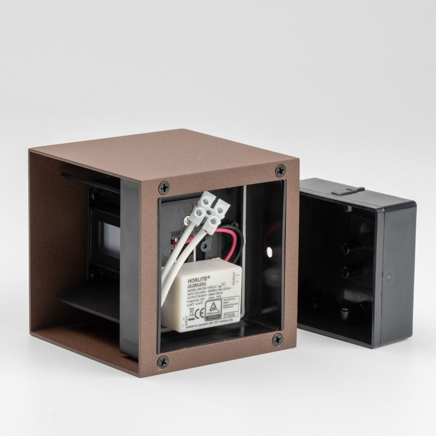 BRILAGI - kinkiet zewnętrzny LED CUBE LED/6W/230V brązowy IP54