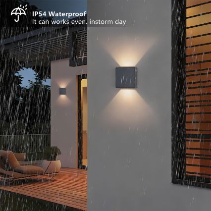 Brilagi - Kinkiet zewnętrzny LED DOUBLERAY LED/6W/230V antracyt IP54