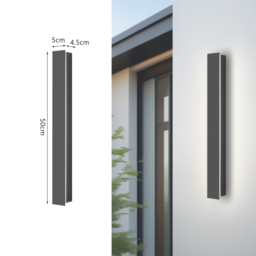 Brilagi - Zewnętrzny kinkiet LED LINEAR LED/12W/230V 3000K IP65 50 cm antracyt