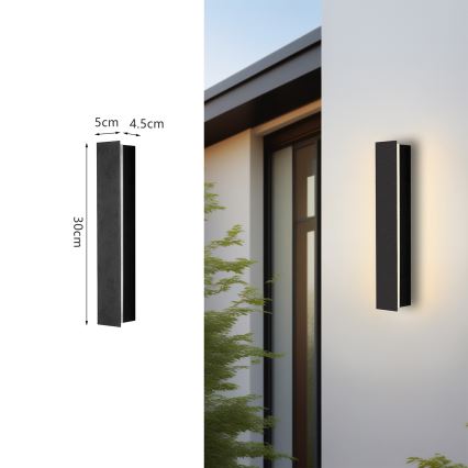 Brilagi - Kinkiet zewnętrzny LED LINEAR, 8 W, 230 V, 3000 K, IP65, 30 cm, czarny, CRI 90