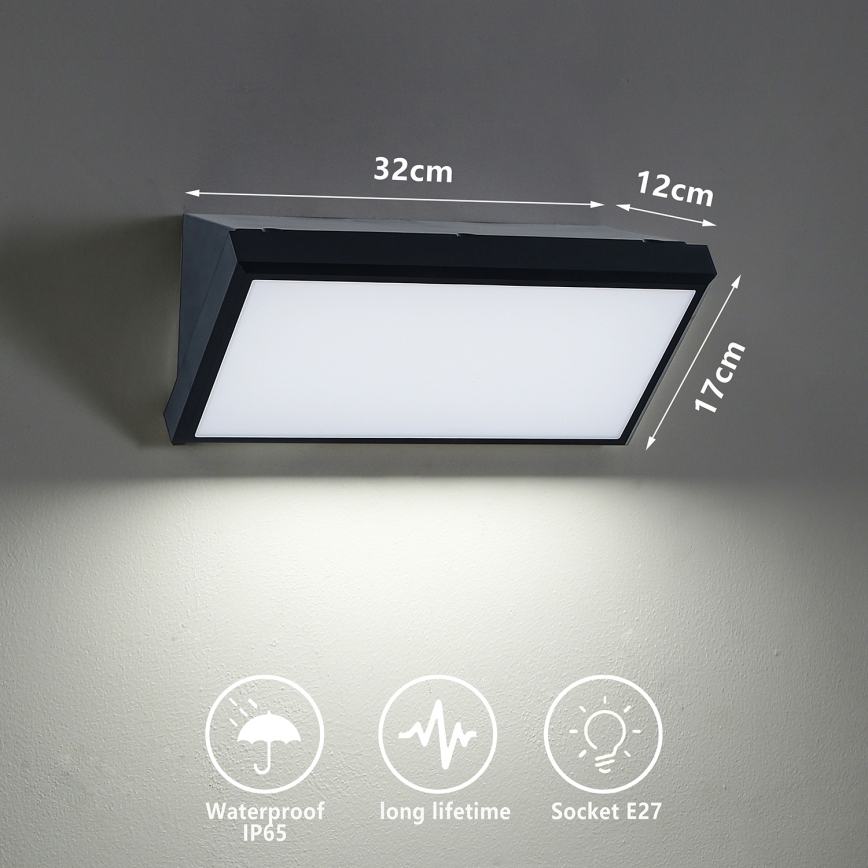 Brilagi - LED RGBW ściemnialny zewnętrzny kinkiet TRIANGLE 1xE27/9W/230V 2700-6500K IP65 czarny