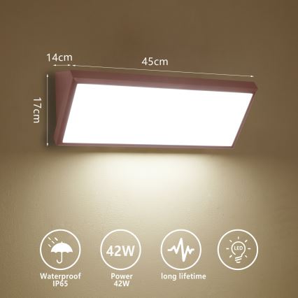 Brilagi - Zewnętrzny kinkiet LED TRIANGLE LED/42W/230V 3000/4000/6500K 45 cm brązowy IP65
