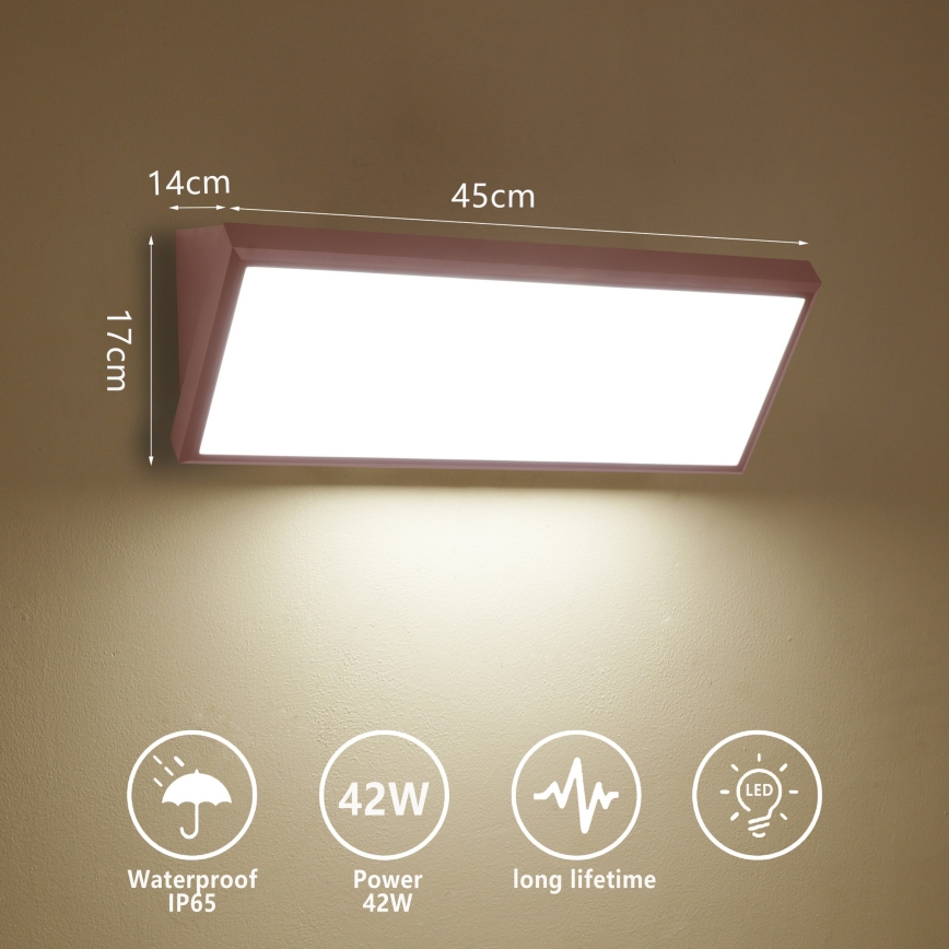 Brilagi - Zewnętrzny kinkiet LED TRIANGLE LED/42W/230V 3000/4000/6500K 45 cm brązowy IP65