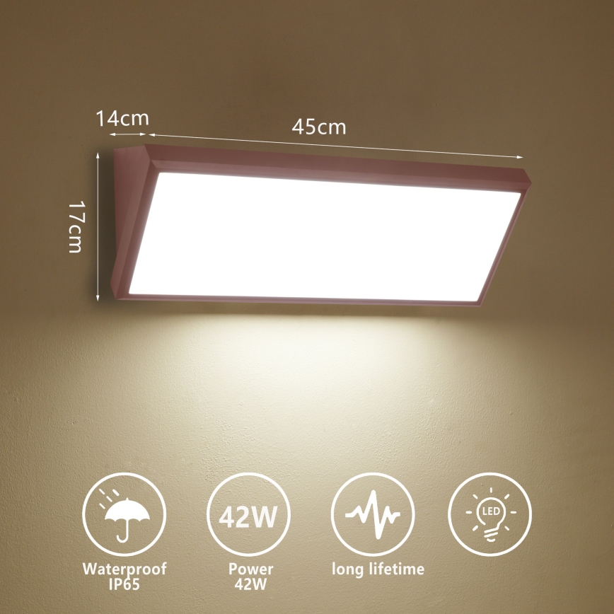 Brilagi - LED zewnętrzny kinkiet TRIANGLE LED/42W/230V 45 cm brązowy IP65