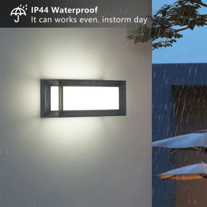 Brilagi - zewnętrzny kinkiet LED z czujnikiem PARKER LED/12W/230V antracyt IP44