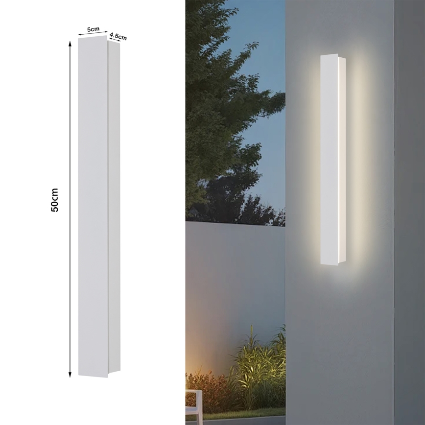 Brilagi - Kinkiet zewnętrzny LED LINEAR LED/12W/230V 3000K IP65 50 cm biały CRI 90