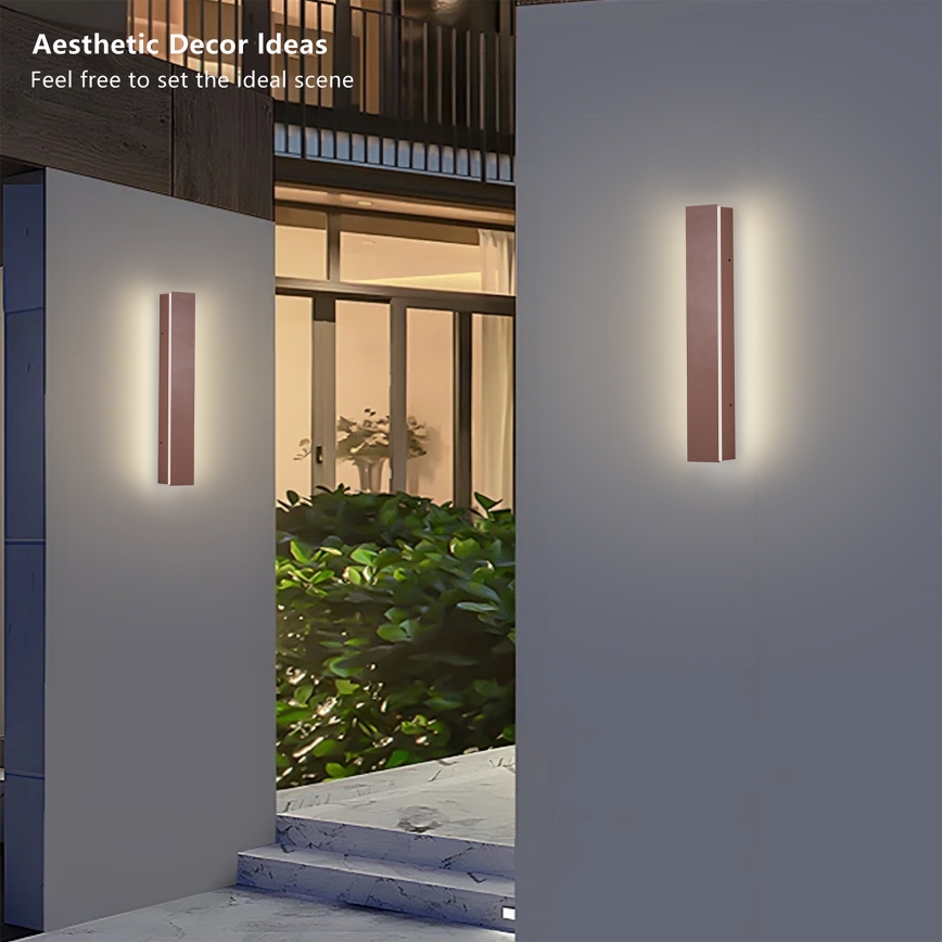 BRILAGI - LED zewnętrzny kinkiet LINEAR LED/8W/230V 3000K IP65 30 cm brązowy CRI 90
