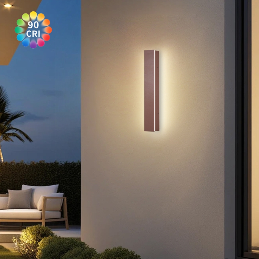 BRILAGI - LED zewnętrzny kinkiet LINEAR LED/8W/230V 3000K IP65 30 cm brązowy CRI 90