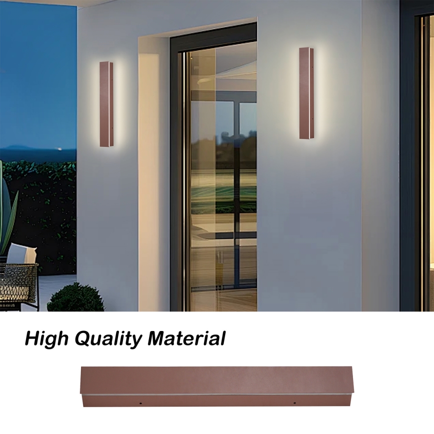 BRILAGI - LED zewnętrzny kinkiet LINEAR LED/8W/230V 3000K IP65 30 cm brązowy CRI 90