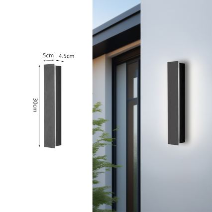 Brilagi - Zewnętrzna oprawa ścienna LED LINEAR LED/8W/230V 4000K IP65 30 cm antracyt CRI 90
