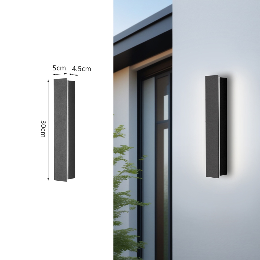 Brilagi - Zewnętrzna oprawa ścienna LED LINEAR LED/8W/230V 4000K IP65 30 cm antracyt CRI 90