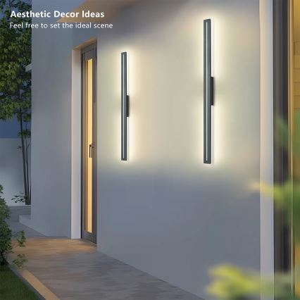 Brilagi - Kinkiet zewnętrzny LINEO LED/24W/230V 4000K IP65 100 cm antracyt CRI 90