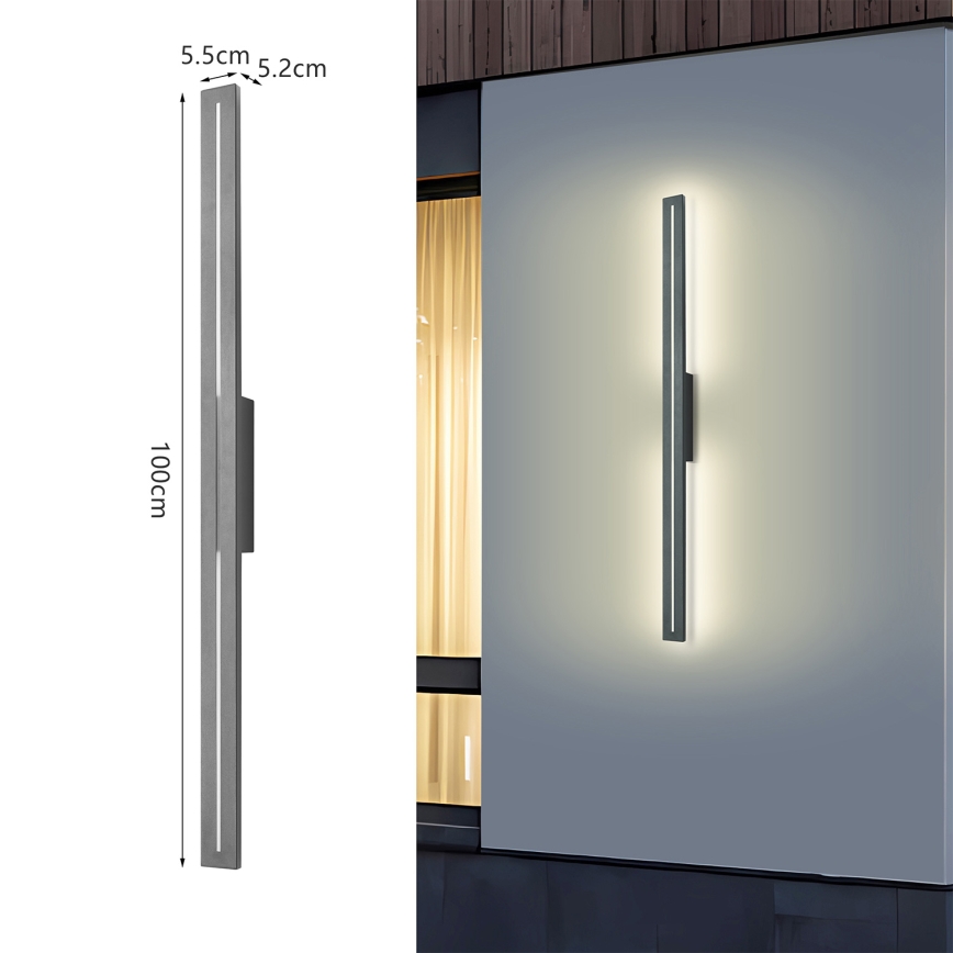 Brilagi - Kinkiet zewnętrzny LINEO LED/24W/230V 4000K IP65 100 cm antracyt CRI 90