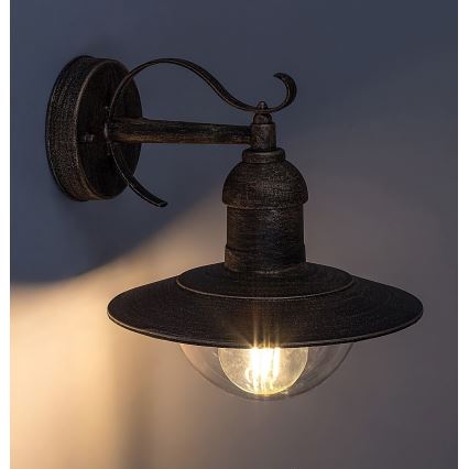 Brilagi - Kinkiet zewnętrzny MOLDE 1xE27/60W/230V IP44 brązowy/patina