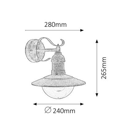 Brilagi - Kinkiet zewnętrzny MOLDE 1xE27/60W/230V IP44 brązowy/patina