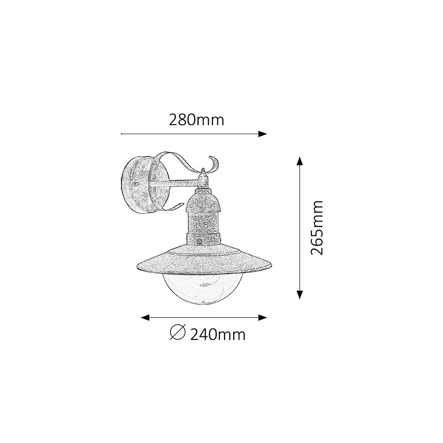 Brilagi - Kinkiet zewnętrzny MOLDE 1xE27/60W/230V IP44 brązowy/patina