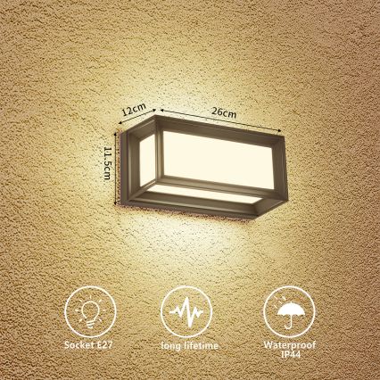 Brilagi - Kinkiet zewnętrzny PARKER 1xE27/60W/230V antracyt IP44