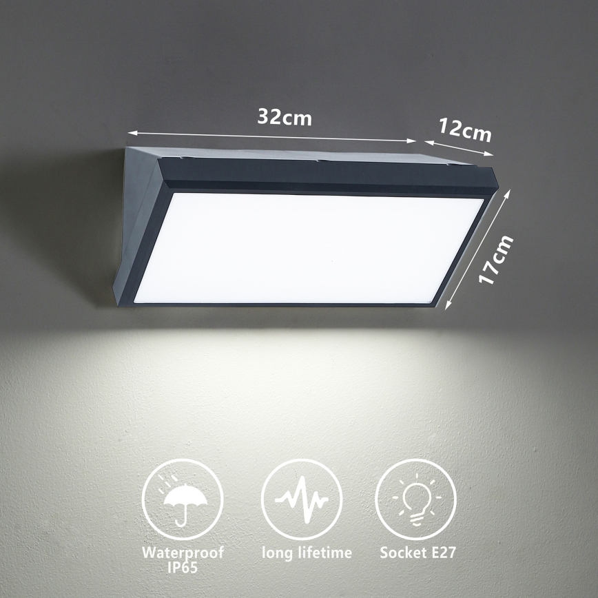 Brilagi - Kinkiet zewnętrzny TRIANGLE 1xE27/60W/230V antracyt IP65