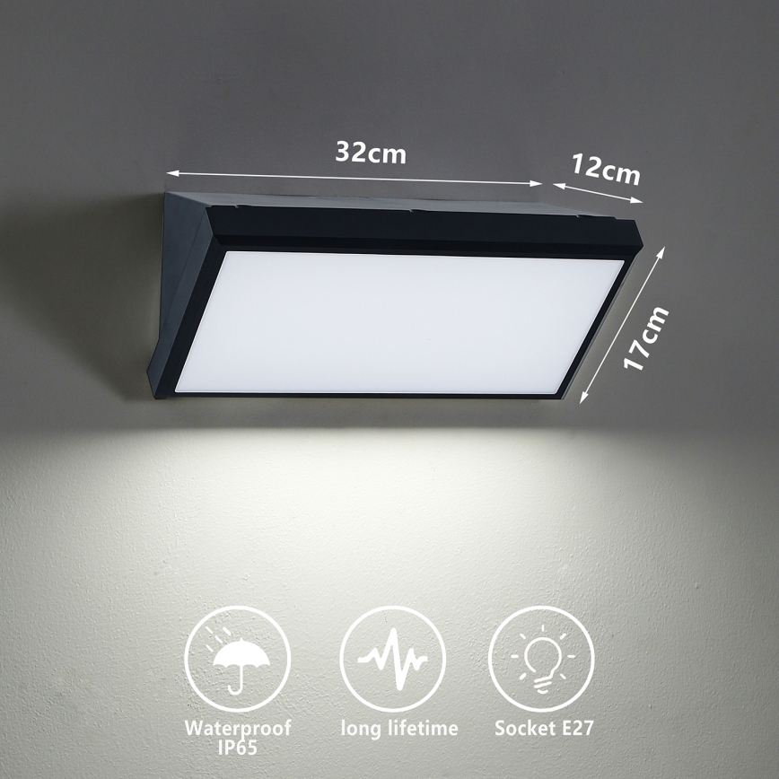Brilagi - Kinkiet zewnętrzny TRIANGLE 1xE27/60W/230V czarny IP65