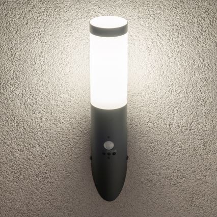 BRILAGI - Kinkiet zewnętrzny z czujnikiem ruchu ELIA 1xE27/20W/230V IP44 antracyt