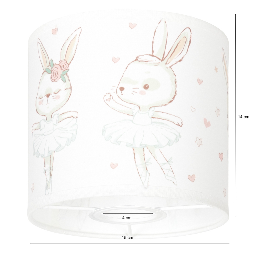 BRILAGI - Klosz uniwersalny BOBO E27 śr. 15 cm biały/króliczki