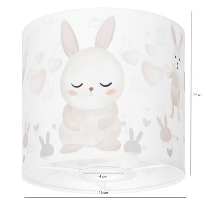 BRILAGI - Klosz uniwersalny BOBO E27 śr. 15 cm biały/króliczki