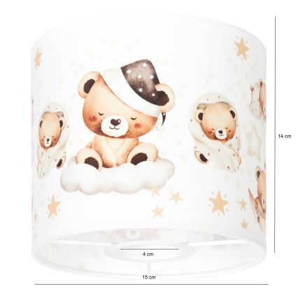 BRILAGI - Klosz uniwersalny BOBO E27 śr. 15 cm biały/misie